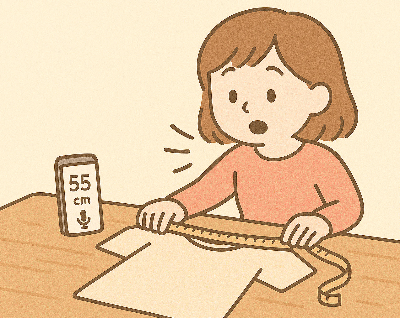 商品の採寸作業のイメージ
